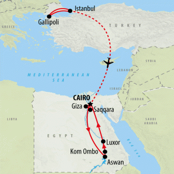 Essential ANZAC & Egypt 2025 - 11 days map