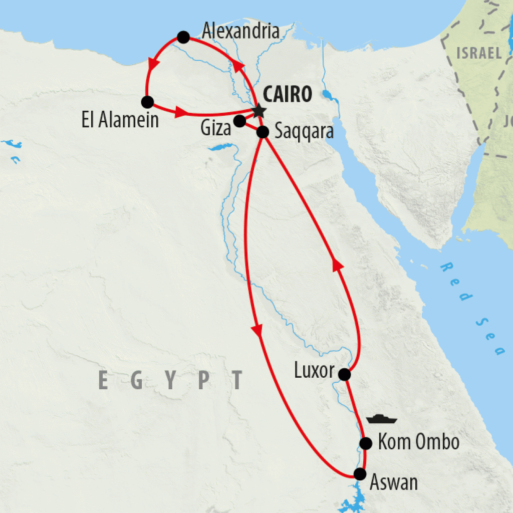 Alexandria & Ancient Egypt with Cruise - 13 days map