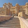 A-sunny-blue-sky-day-at-the-Amber-Fort-in-Jaipur