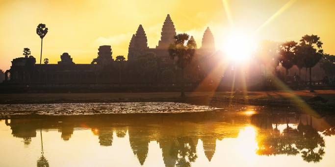 Angkor Wat in Cambodia at sunrise - Southeast Asia - On The Go Tours