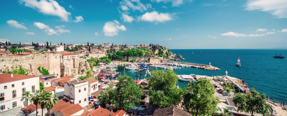 View of the city and the sea in Antalya