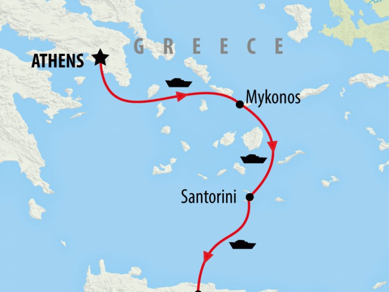 Athens to Mykonos, Santorini & Crete | On The Go Tours