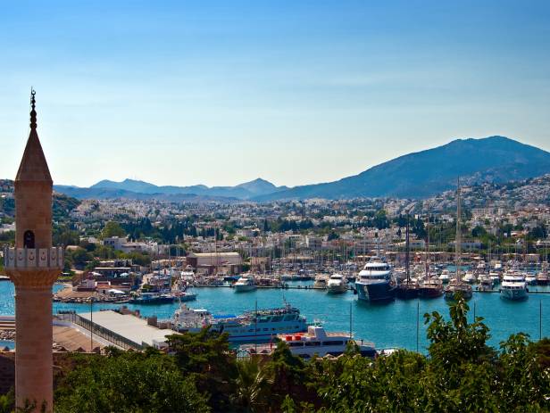 Boats in the harbour in Bodrum