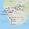 Cape, Delta & Falls - 19 days Map