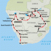 Cape, Delta, Falls & Kruger - 25 days Map