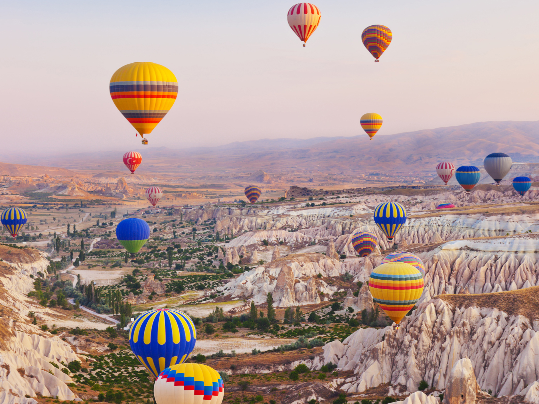 Hot air balloons soaring in the sky at New Mexico Balloon Festival 2025