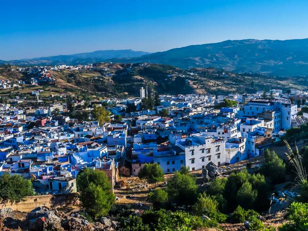 The blue painted houses of Chefchaouen's medina