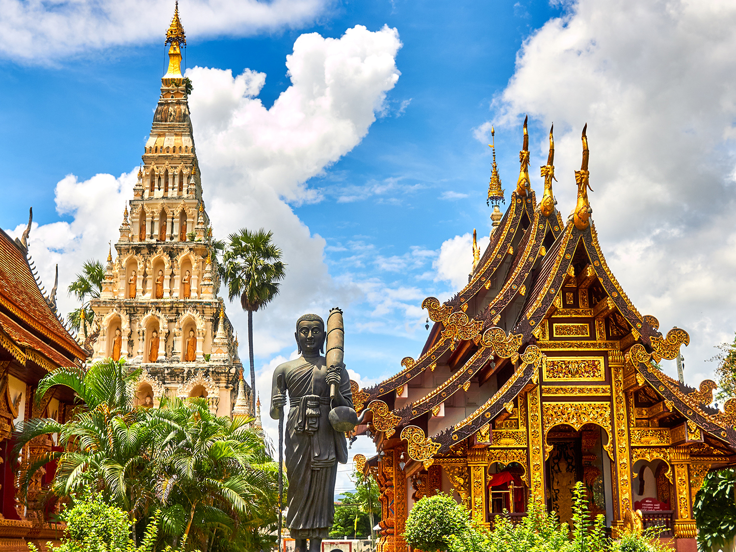 A golden temple in Chiang Mai, Thailand