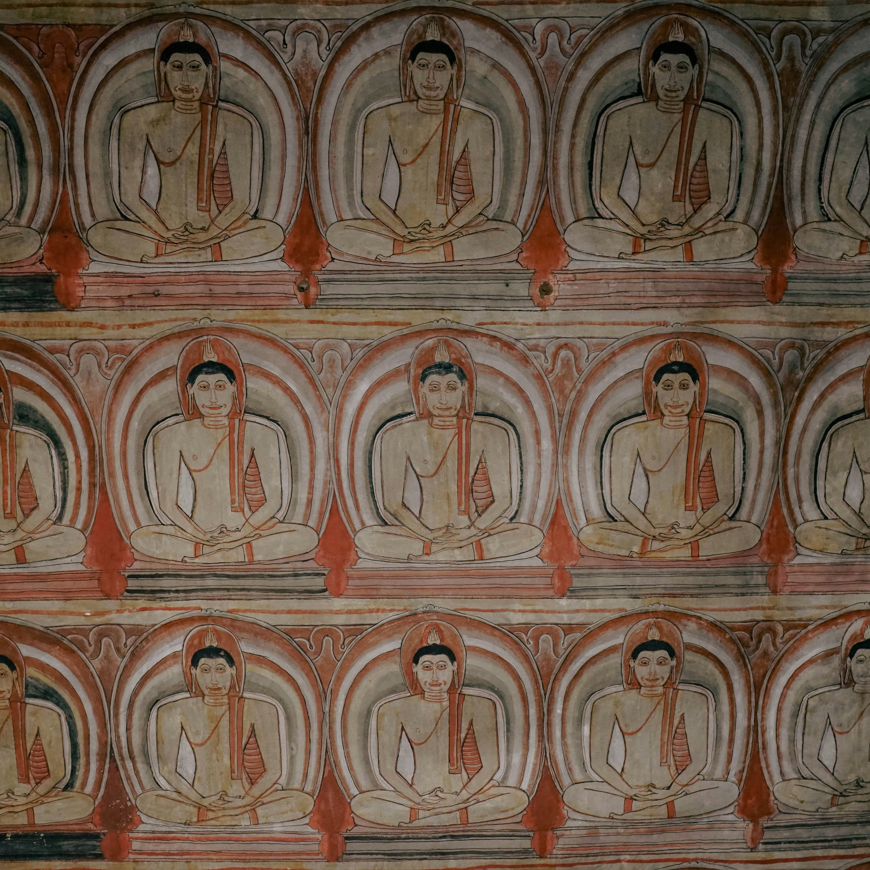 The Dambulla cave walls