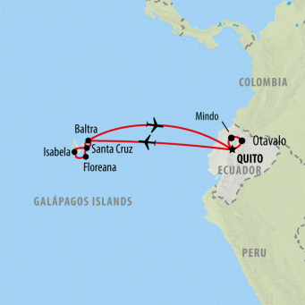 Ecuador & Galapagos Island Hopping - 12 days map