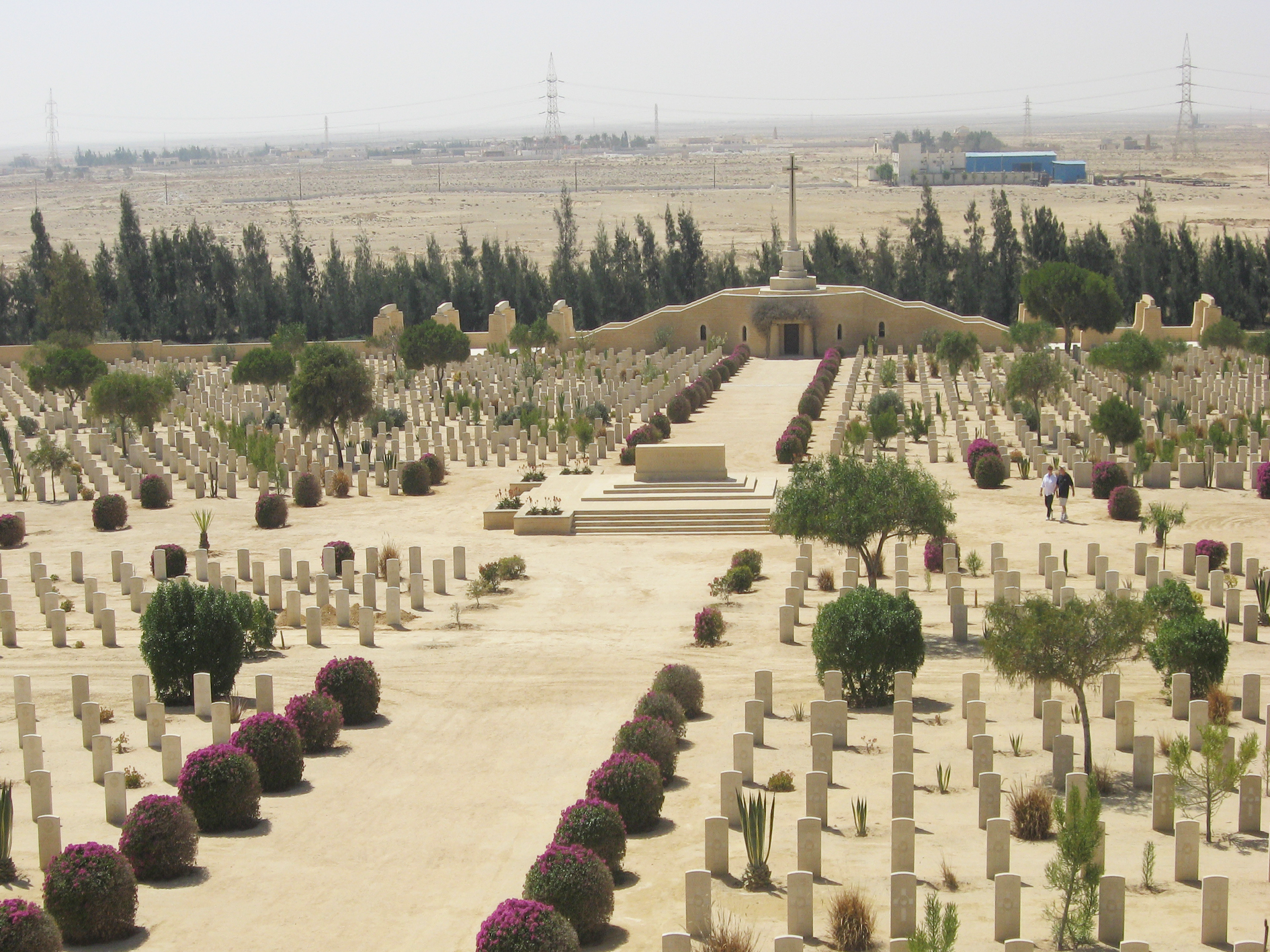 the graves at the commonwealth WWII memorial in Egypt