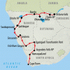 Southern Africa Falls to Cape - 20 days Map