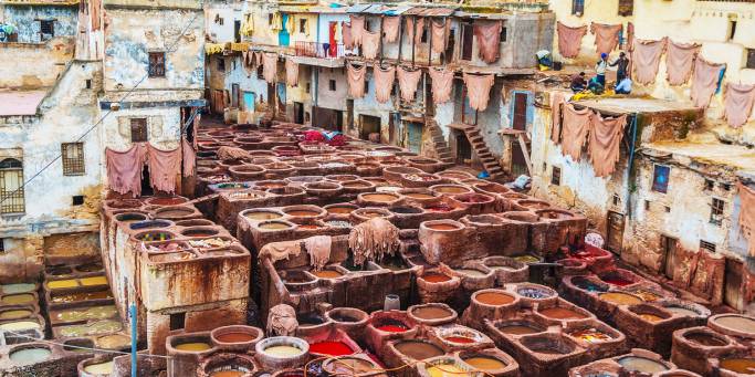 Dye pits at a Fes tannery | Morocco