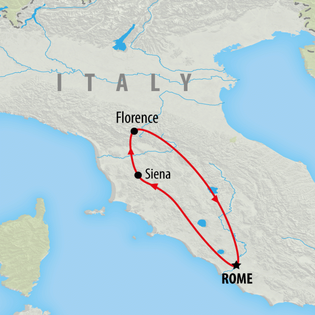 Florence & Tuscany Express - 3 days map