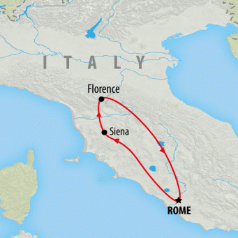 Florence & Tuscany Express - 3 days map