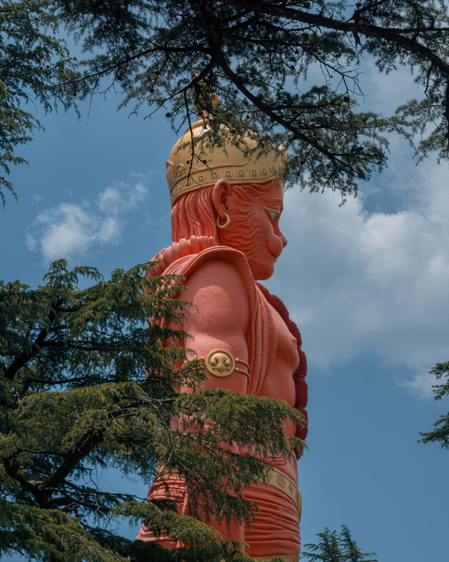 The Hanuman statue in Shimla India