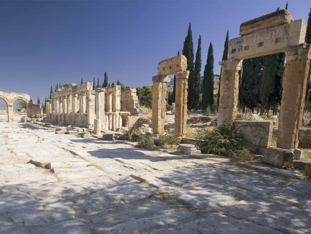 The salt encrusted pools at Pamukkale