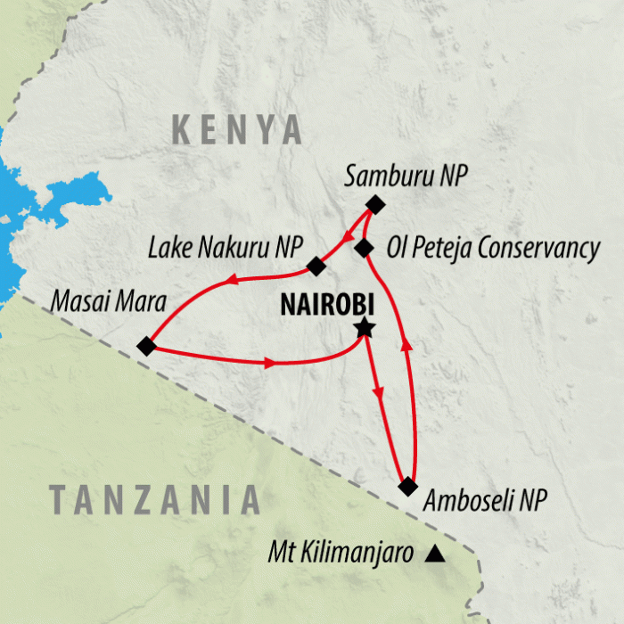 tourhub | On The Go Tours | Highlights of Kenya - 11 days | Tour Map