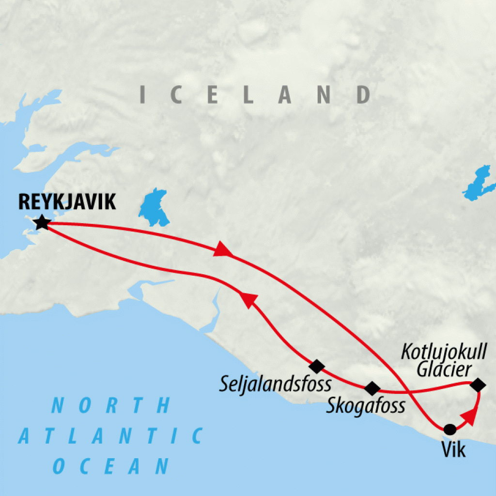 Ice Cave & Glacier Hike - 1 day  map