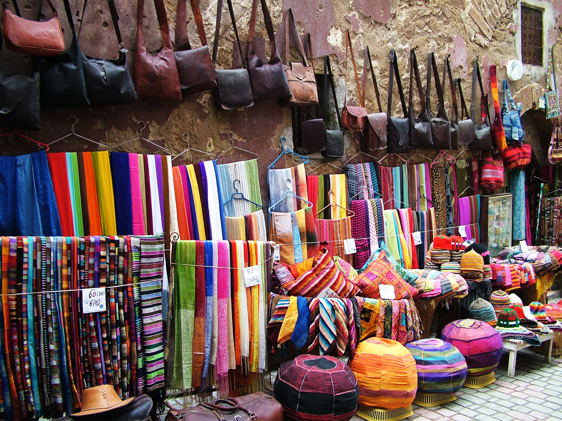 An image of a local market in Essaouira