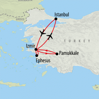 Istanbul, Ephesus & Pamukkale - 4 days   map