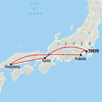 Japan Family Adventure - 12 days map