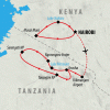 Kenya & Tanzania Trails - 13 days Map