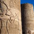 Ancient ruins standing majestically against the sky in Aswan