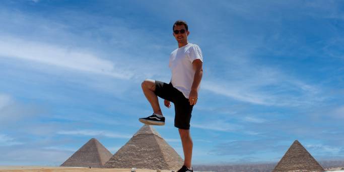 Man standing on Pyramid