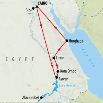 Essential Egypt & Red Sea - 11 days map