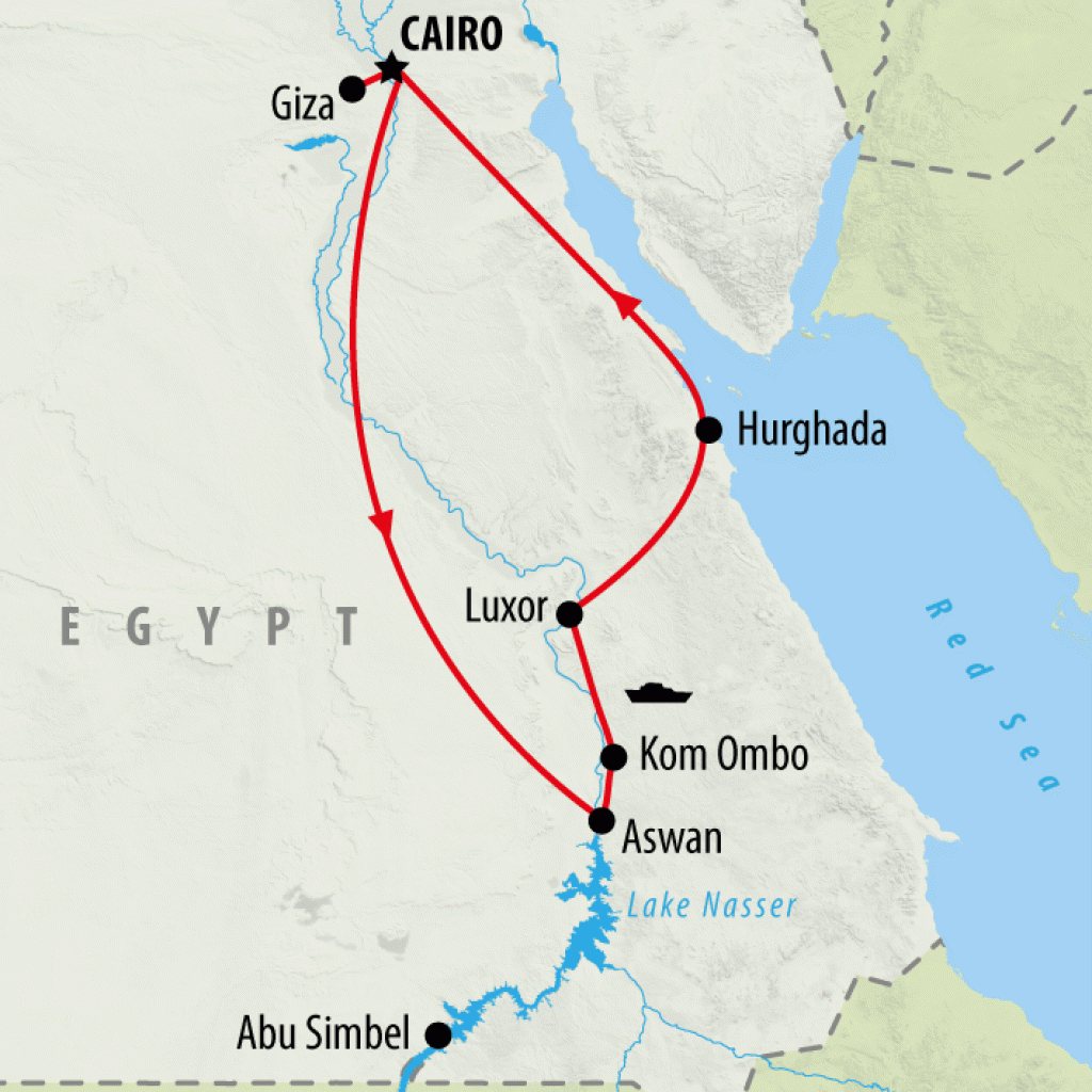 Essential Egypt by Nile Cruise & Red Sea - 11 days map