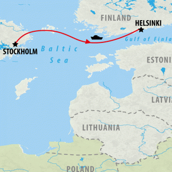 New Year on the Baltic Sea from Stockholm - 4 days map