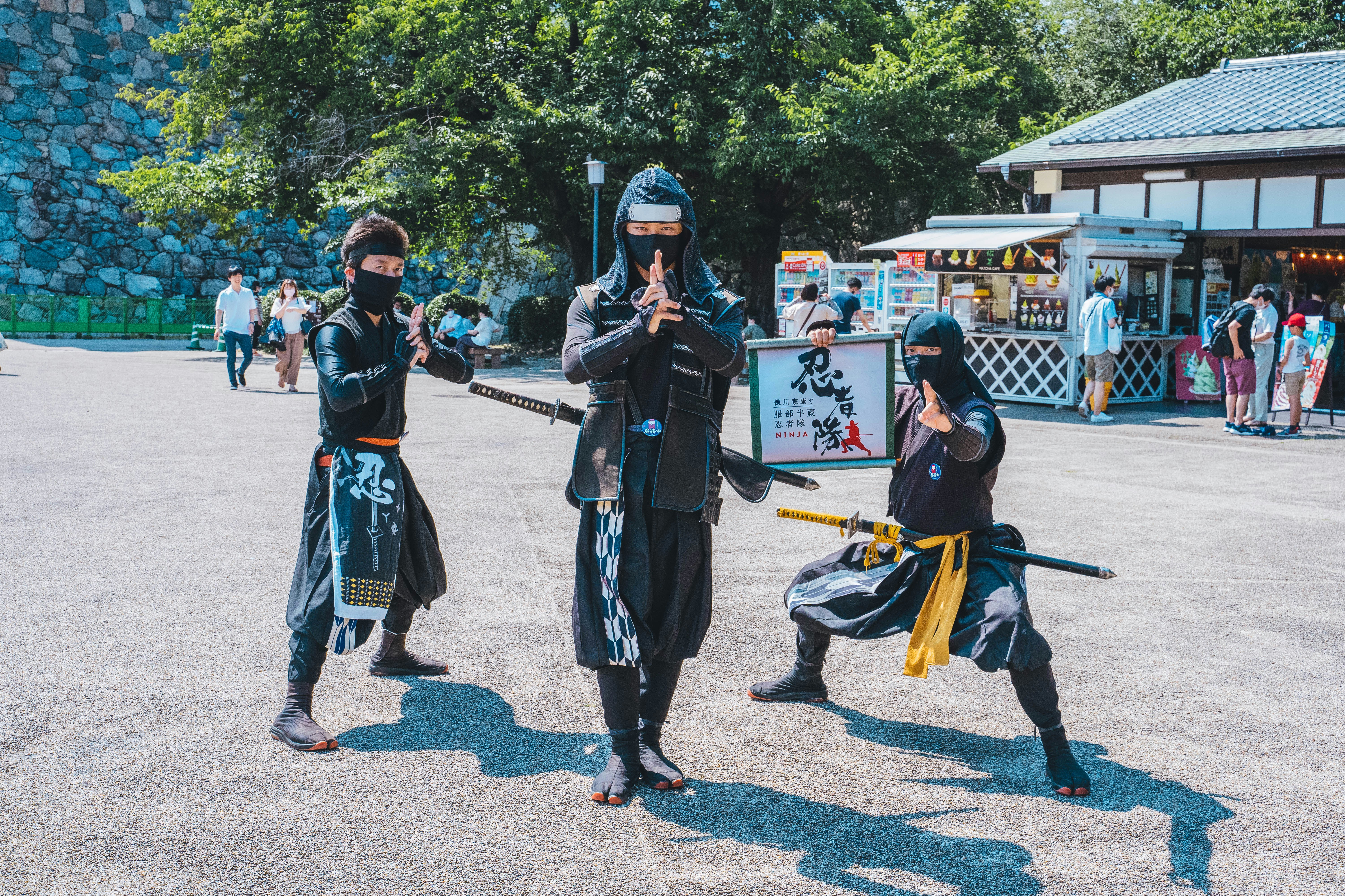 People dressed as ninjas in Nagano