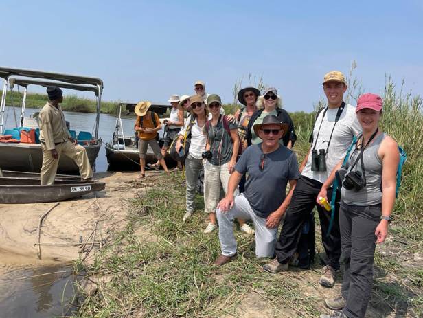 Mokoro boat gliding along the Okavango River