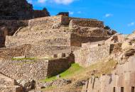 The Inca ruins of Ollantaytambo in the Sacred Valley of Peru