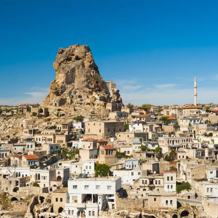 Ortahisar rock-cut castle Cappadocia