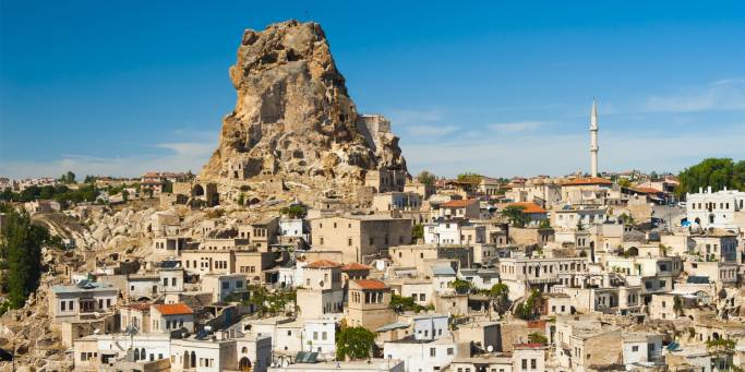 The rock castle of Ortahisar | Cappadocia | Turkey