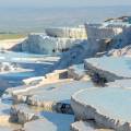 The salt encrusted pools at Pamukkale