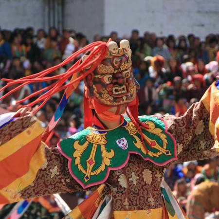 Performance at Thimphu Festival - Bhutan Tours - On The Go Tours