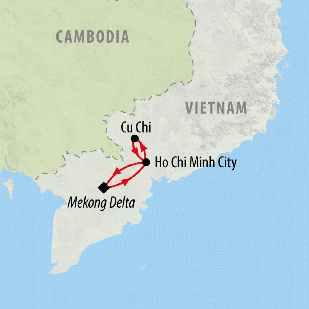 Saigon, Mekong Delta & Cu Chi Express - 5 days map