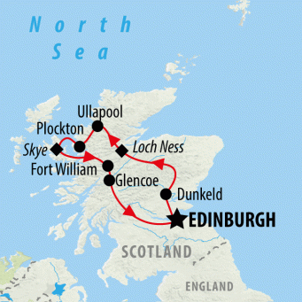 Scottish Highlands From Edinburgh - 5 days map