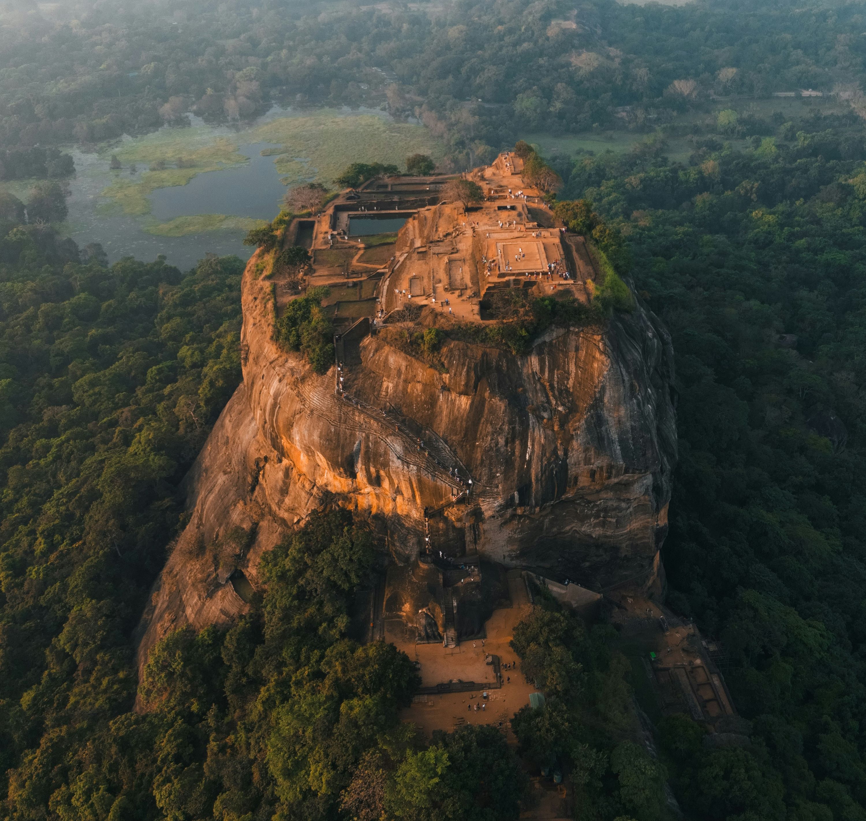 An aerial view of Sigiriya