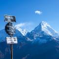 A trekker enjoys the incredible views of Poon Hill in Nepal's Annapurna region