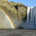 Sunset at Skogafoss, described as the most beautiful waterfall in Iceland