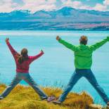 Couple overlooking a lake near Mt Cook | New Zealand