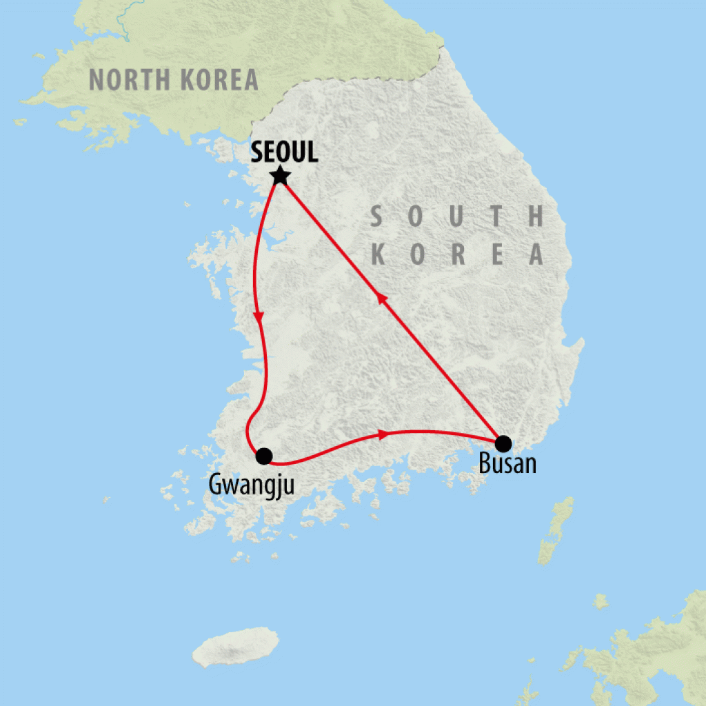 South Korea, K-Pop & Kimchi - 9 days map