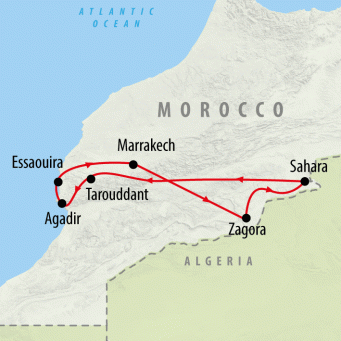 Southern Morocco - 8 days map