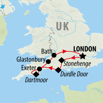 Southwest England Express - 3 days map