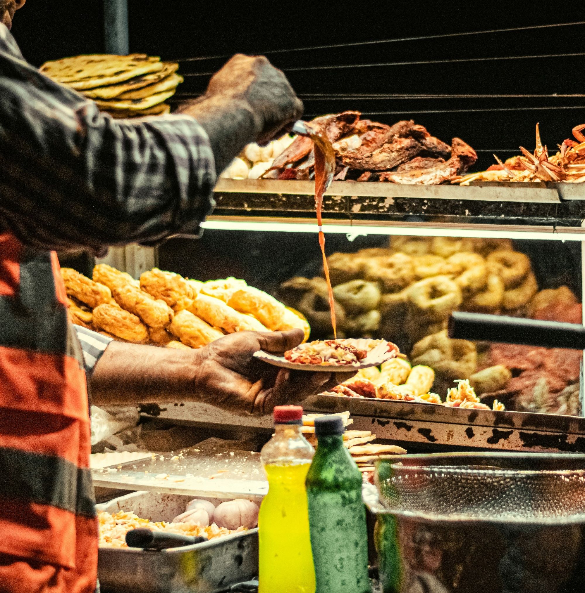 A street vendor at Galle Face Green