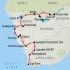 Table Mountain to Victoria Falls - 20 days Map